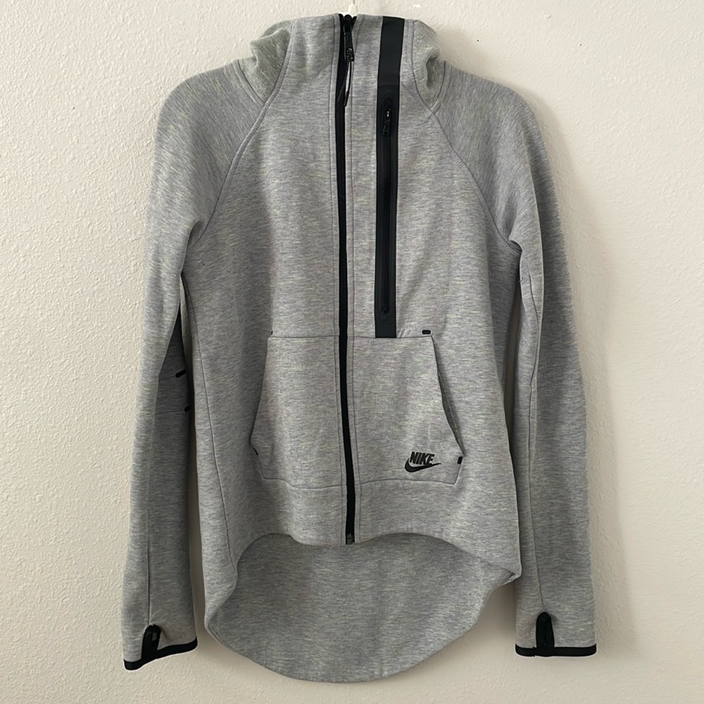 Nike Women’s Tech Fleece Moto Cape Jacket Heather Gray Size XS